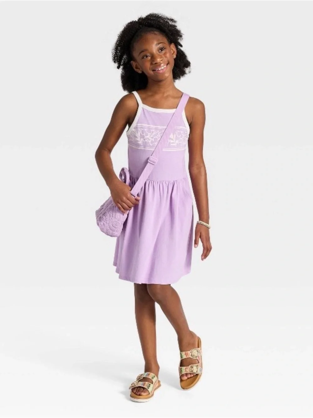 Cat & Jack Lavender Sundress with White Trim